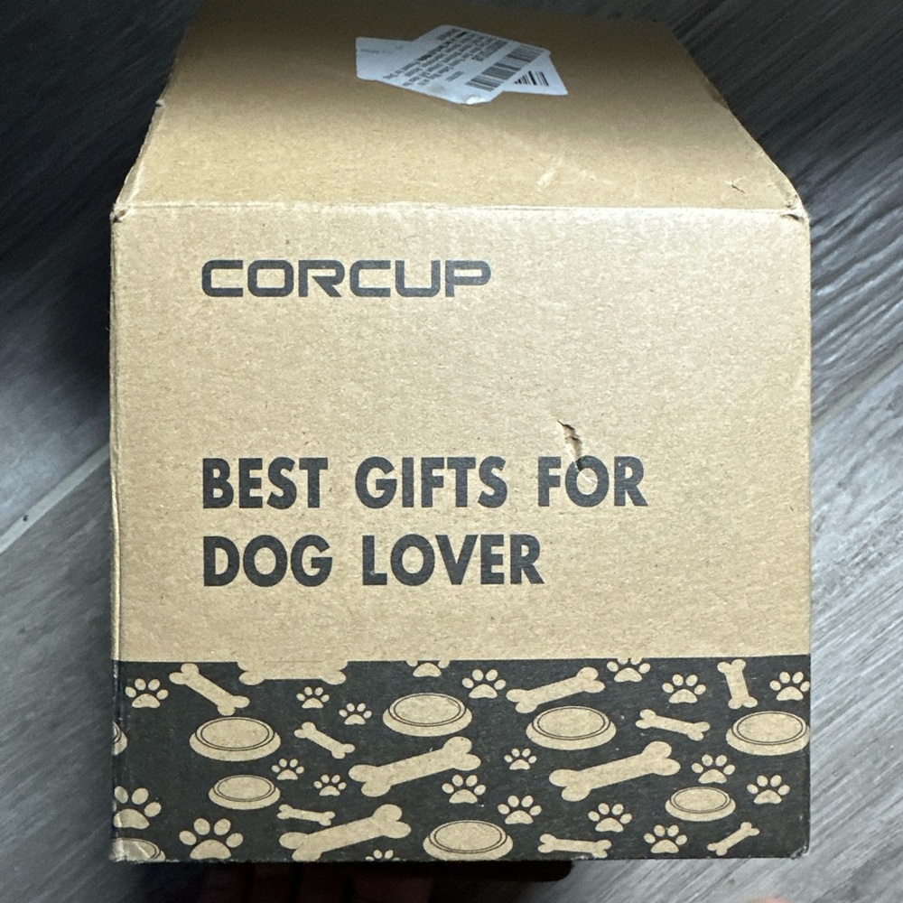 New in box coffee/ tea cup with bone strainer for the mom dog lover.